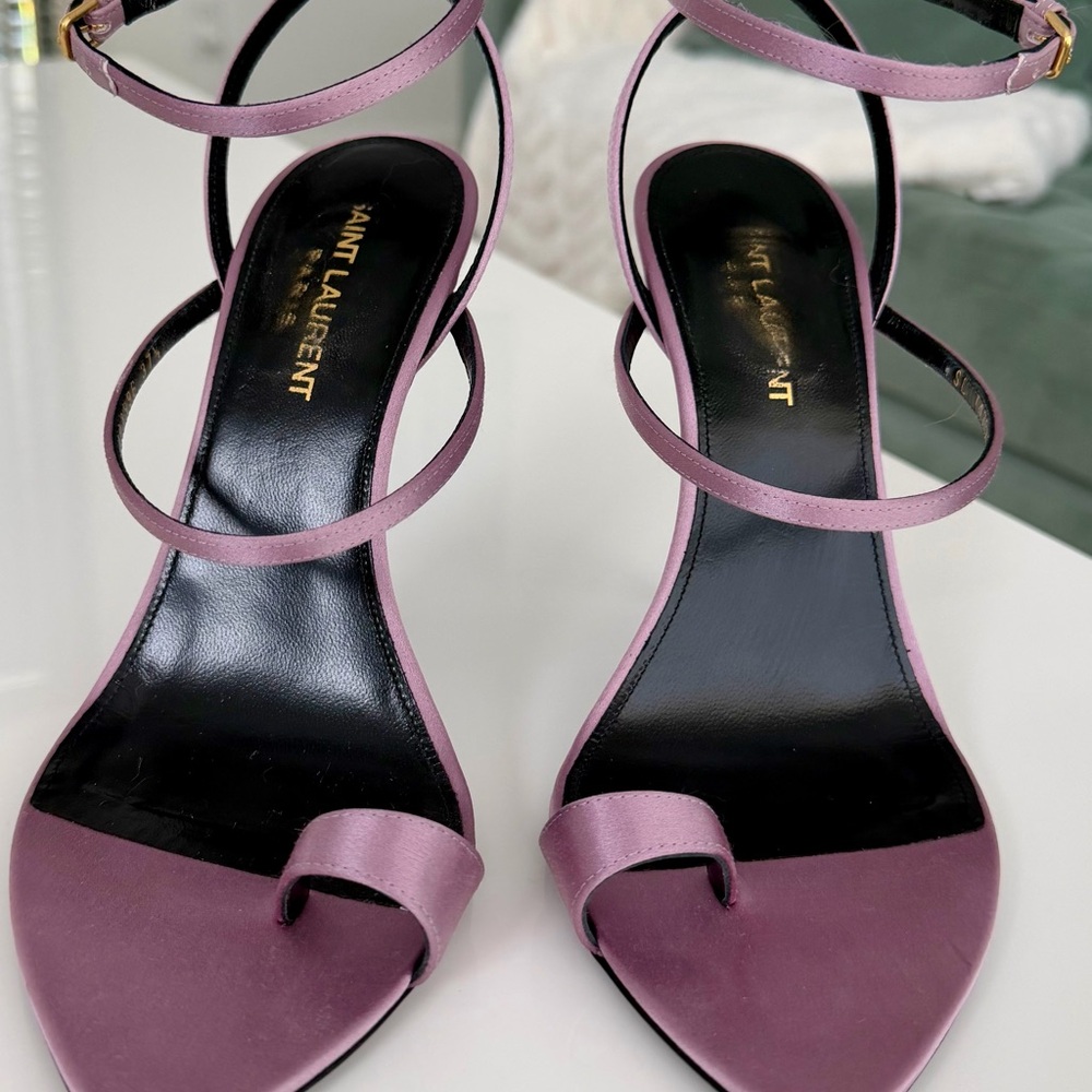 Saint Laurent ‘Dive’ ancient pink sandal heel size 37.5 - Picture 2 of 16